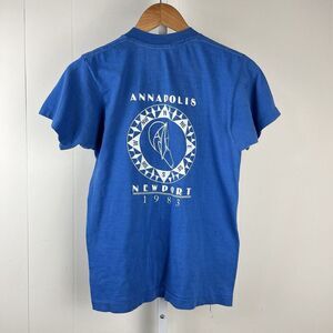 VTG 80s Annapolis Maryland Sailing T-Shirt Blue Single‎ Stitch Graphic Crewneck
